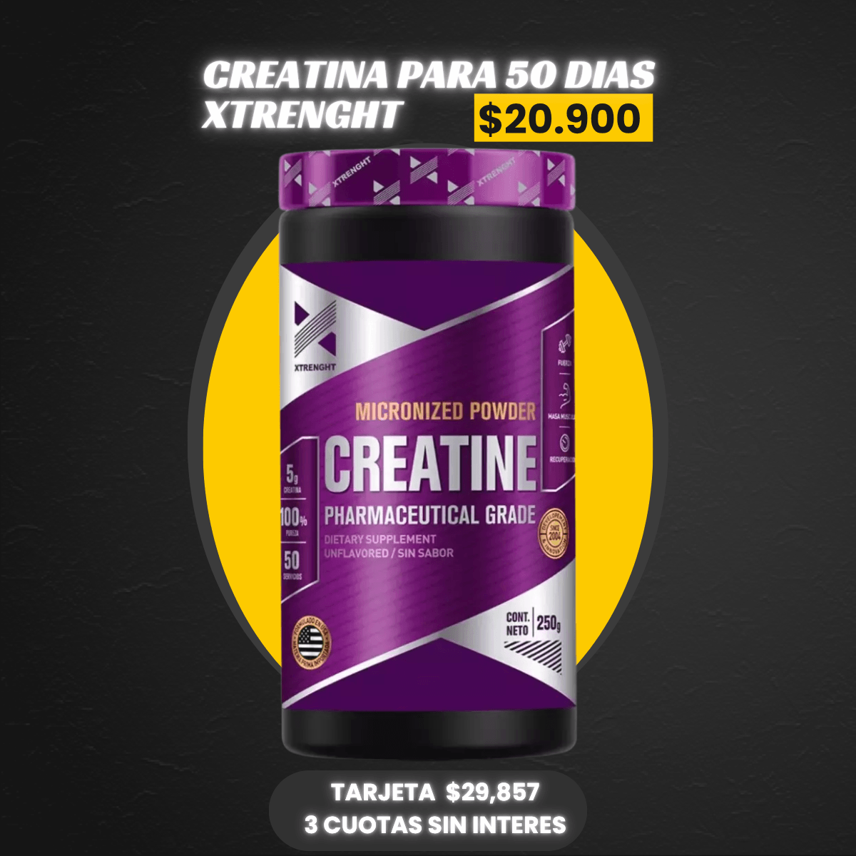 CREATINA XTRENGHT 250GR